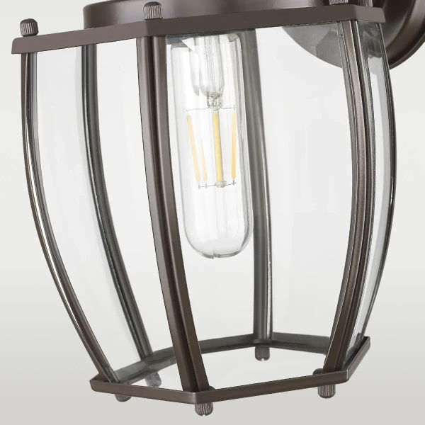 Industrialny kinkiet ścienny Nuuk W01661BZ Cosmolight IP23 szkło brązowy