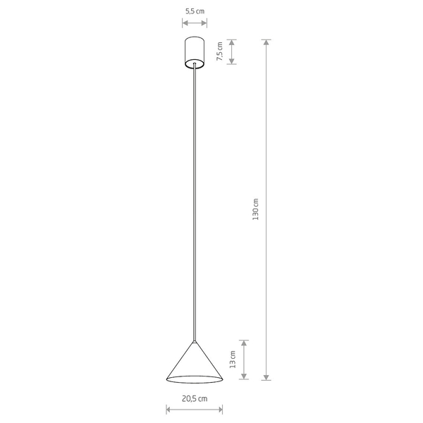 Metalowa lampa wisząca Zenith 7997 biały stożek do przedpokoju
