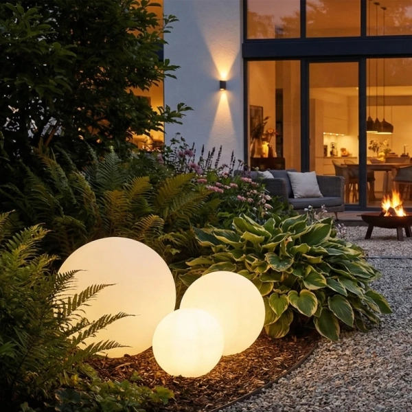 Zewnętrzna lampa kulista z wtyczką BALL MC30E LED 0,1W IP44 biała