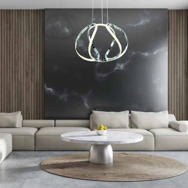 Designerska lampa wisząca GLOVE ML3808 LED 50W 4000K do salonu czarna