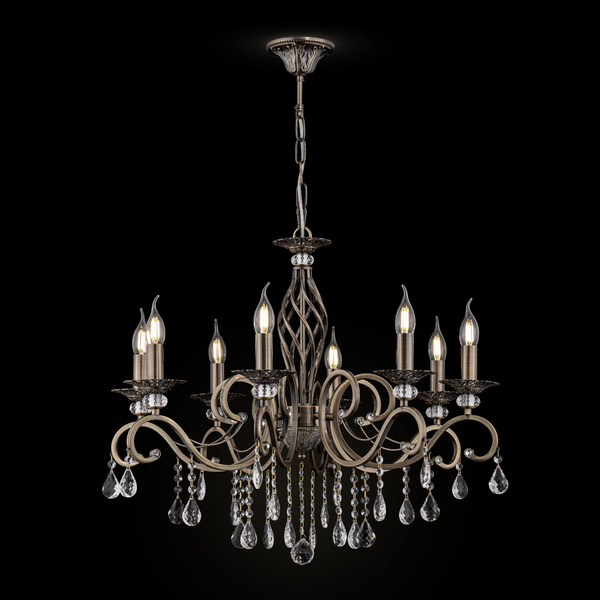 Żyrandol LAMPA wisząca GRACE RC247-PL-10-R Maytoni pałacowa OPRAWA świecznikowy ZWIS z kryształkami złoty