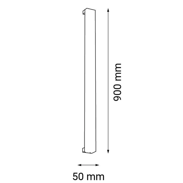 Podłużny kinkiet Hoso 4013 Shilo LED 18W 3000K metalowa prostokątna czarny