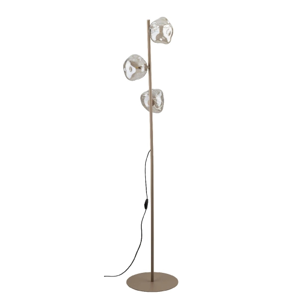 Podłogowa lampa do salonu Lava Sabia 16153 szklane klosze beżowy