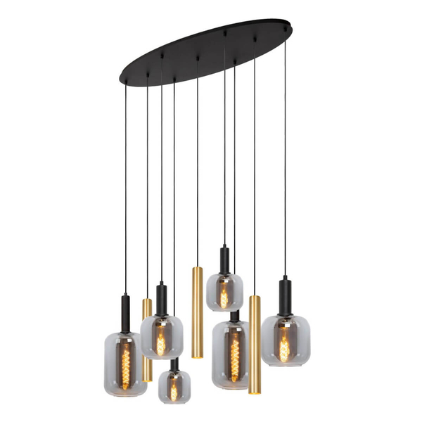 Loftowa lampa wisząca molekułowa JOANET 45494/19/96 szklana czarna złota