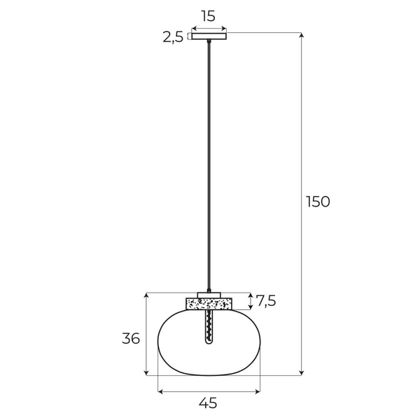 Zwisowa lampa do salonu Moonstone P0515 Maxlight przydymiona czarna