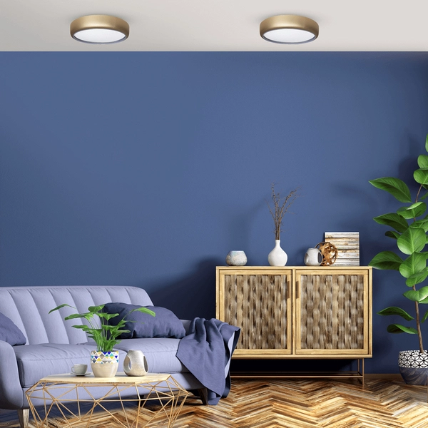 Złota lampa sufitowa Gea LED 36W natynkowy plafon do pokoju