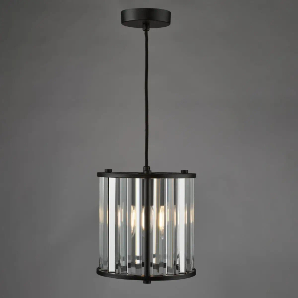Wisząca lampa do przedpokoju Kiran KIR0122 kryształowa czarny