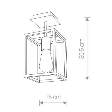 Plafon LAMPA sufitowa CRATE 9045 Nowodvorski metalowa OPRAWA klatka prostokątna frame czarna