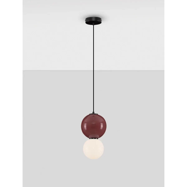 Szklana lampa wisząca JORELIA LE45251 LED 6W 3000K kulista czerwona biała