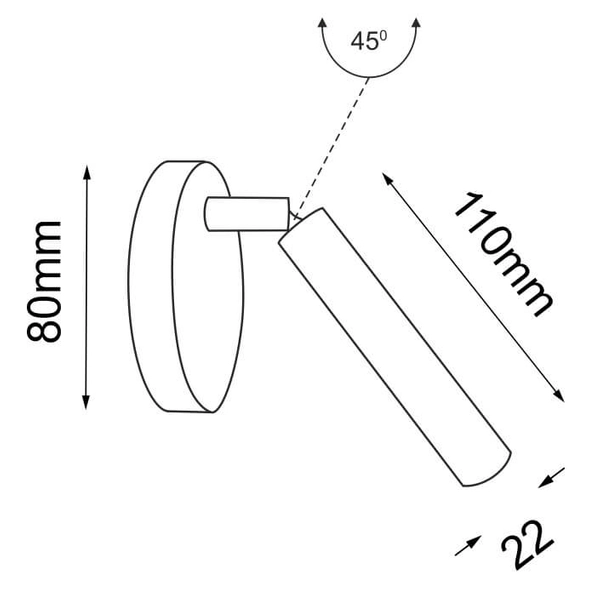 Punktowy kinkiet ścienny Kosame 4054 rurka regulowana do gabinetu czarna