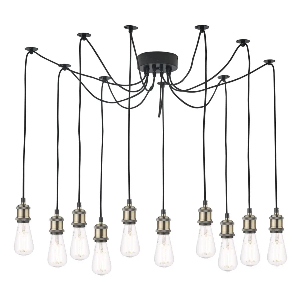 Pajęcza wisząca lampa Waco WAC2375 do salonu zwisające kable czarny