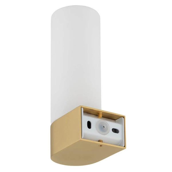 Kinkiet ścienny Natalie 10724 IP44 tuba metalowy szklany biały mosiądz