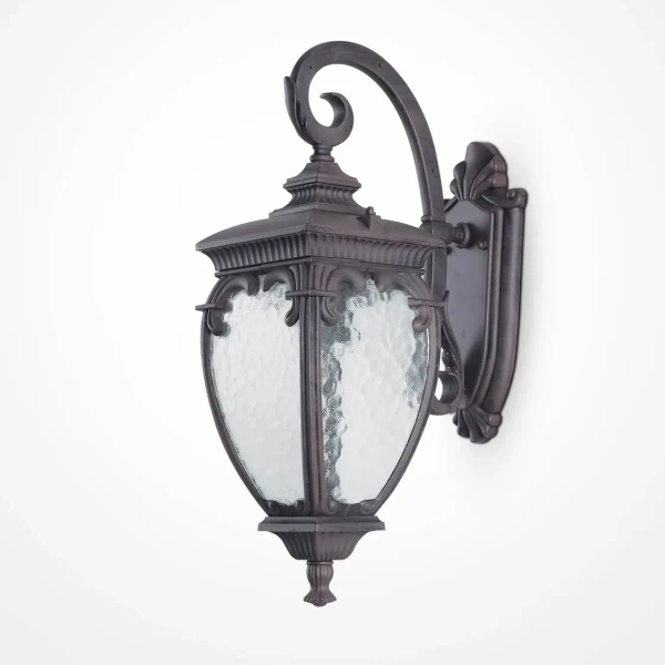 Kinkiet elewacyjny lampion na taras antyczny brąz Fleur OUTLET