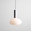 Lampa nad stół wisząca Flo Grey M 7000G22_M owalna szara