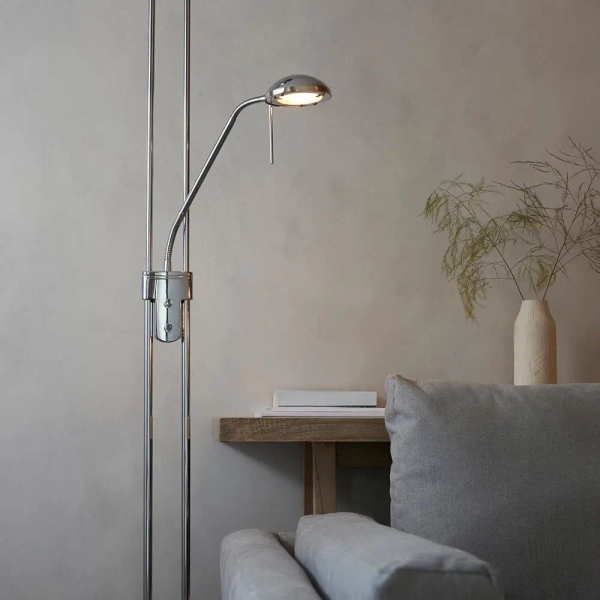 Metalowa lampa podłogowa Rome ROME-CH chrom przezroczysty