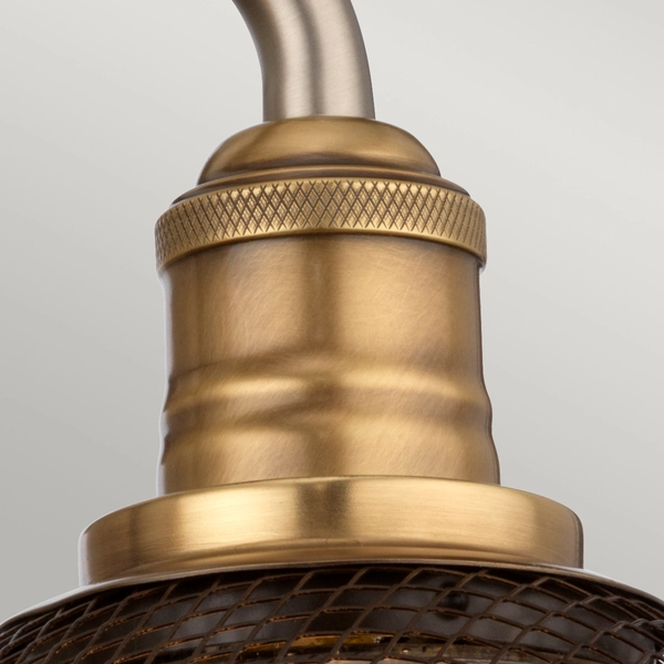 Podwójny kinkiet QN-RIGBY2-BATH-AN siatka nikiel mosiądz