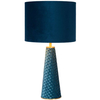 Stołowa LAMPKA stojąca VELVET 10501/81/37 Lucide abażurowa LAMPA nocna niebieska