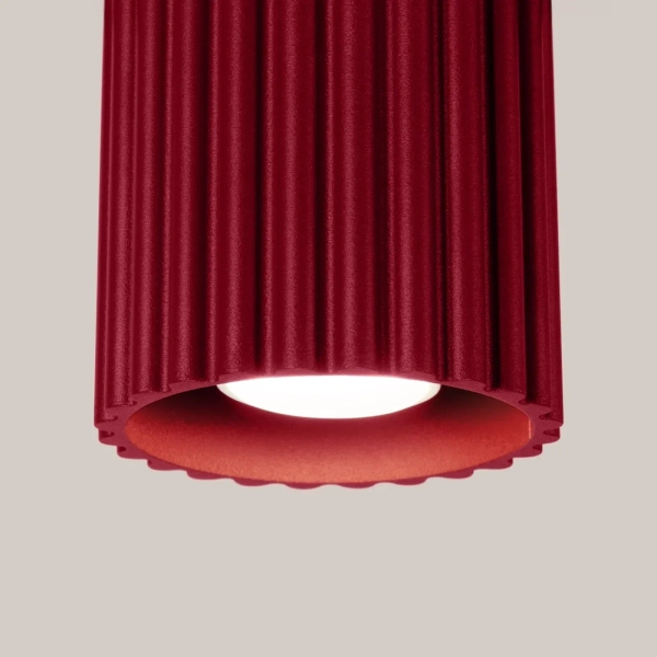 Sufitowa lampa tuba AURA SL.1819 ryflowana burgundowa GU10