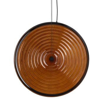 Wisząca lampa AURA LED szklana bursztynowa czarna 1x22W 3000K dysk nad stół 12233