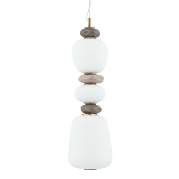 Ceramiczna lampa wisząca CERAMIC 11701 LED 19W 3000K szara biała