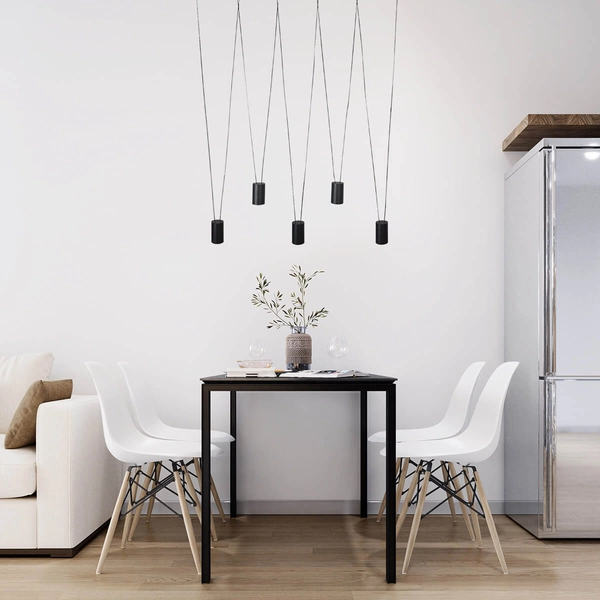 Wisząca lampa metalowa Toledo LP-432/5P BK tuby do salonu czarne