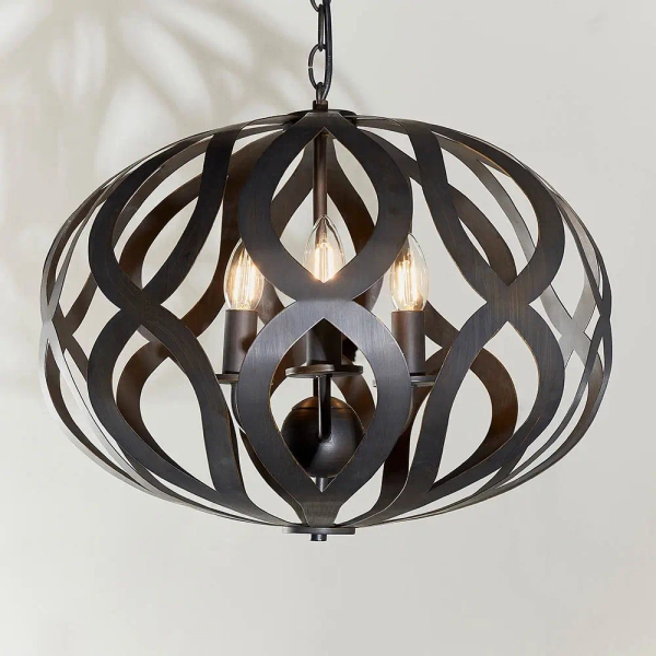 Metalowa wisząca lampa Sirolo 81750 na łańcuchu antyczna brązowa