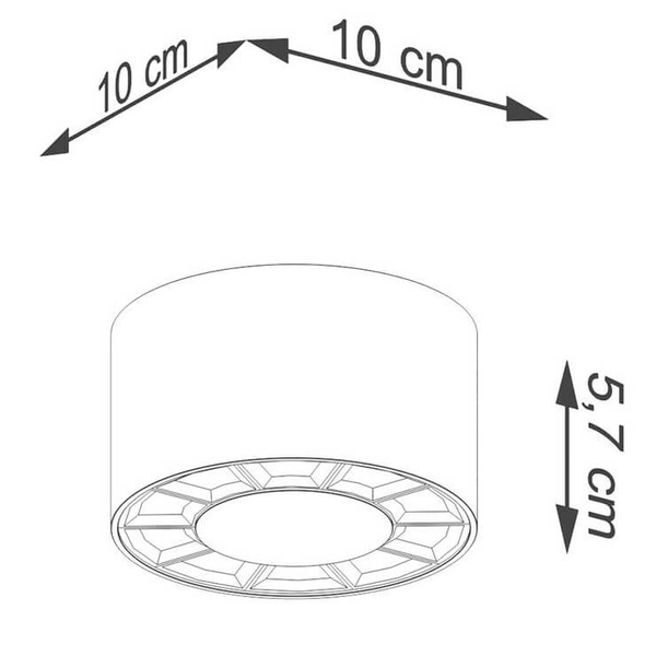 Okrągły plafon DIO SL.1254 Sollux LED 10W 4000K nad stół biały