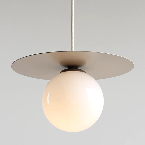 Szklana lampa zwisająca LOOP 1125G17_S Aldex molekułowa beżowa