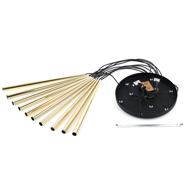 Lampa zwisająca Piano 10118 rurki tuby do sypialni złota czarna