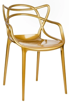 Krzesło do salonu Luxo 173-APP1.GOLD King Home designerskie złoty połysk