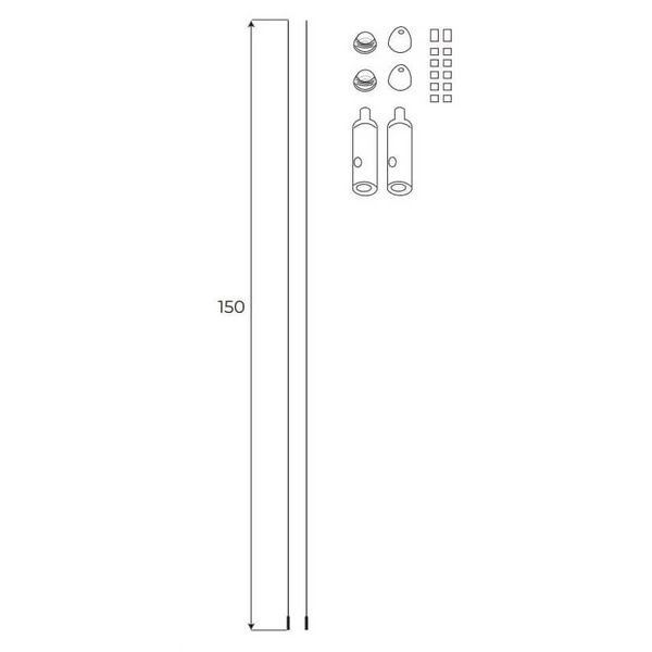Zestaw linek do podwieszana szyn natynkowych Magnetic MA0008 Maxlight chrom