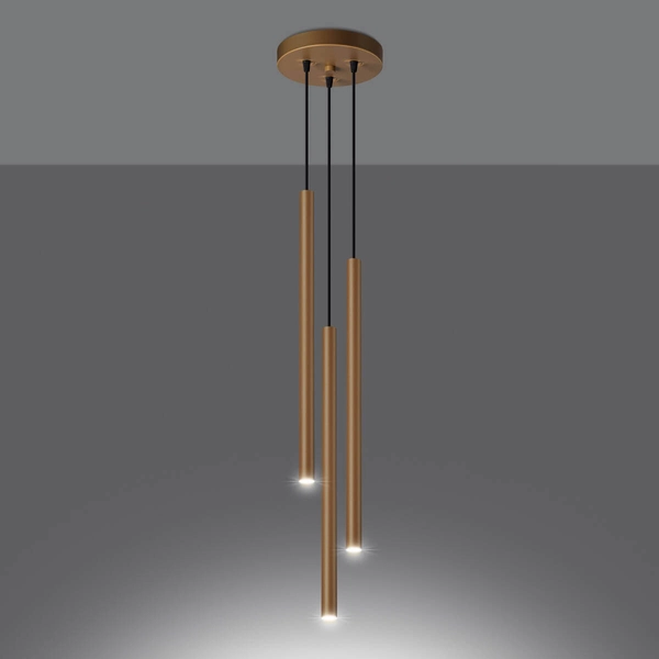 Wisząca lampa Pastelo SL.1172 tuba nad stół złota czarna