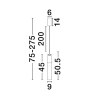 Zwis cylindryczny sufitowy SARTANO LE45162 LED 3W 3000K mokka