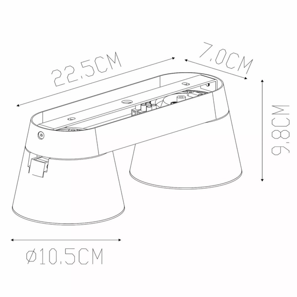 2-punktowa lampa sufitowa Trigono czarne reflektory do holu
