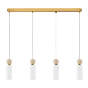 Szklana lampa wisząca do salonu CORVIZO LE45275 nad stół biała złota