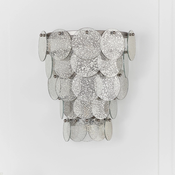 Kinkiet orientalny L&-181934 Light& monety szklane srebrne