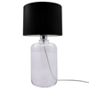 lampa stołowa z abażurem SAMASUN 5501BK na komodę czarna przezroczysta