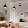 Lampa wisząca/ścienna/sufitowa Niva KL-NIVA-1W-1P-BK metalowa biała czarna
