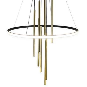 Nowoczesna lampa wisząca Luna 8978 Amplex do pokoju tuby mosiądz