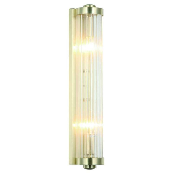 Okrągła LAMPA ścienna Fiatto Parette Old Gold Orlicki Design szklana OPRAWA glamour KINKIET tuba złota przezroczysta