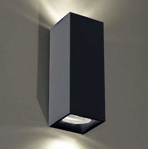 Kinkiet LAMPA ścienna OZU 4402 Shilo metalowa OPRAWA przyścienna prostokątna czarna