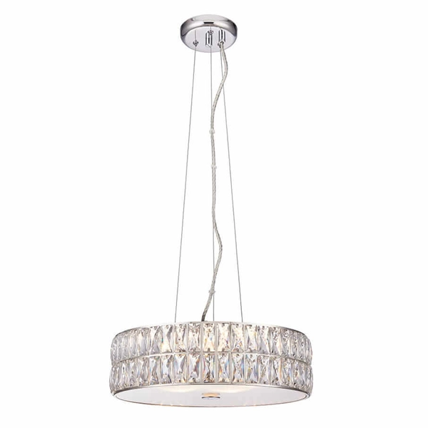 Kryształowa lampa wisząca Verina 76513 Endon LED 5W 3000K okrąg przezroczysty chrom