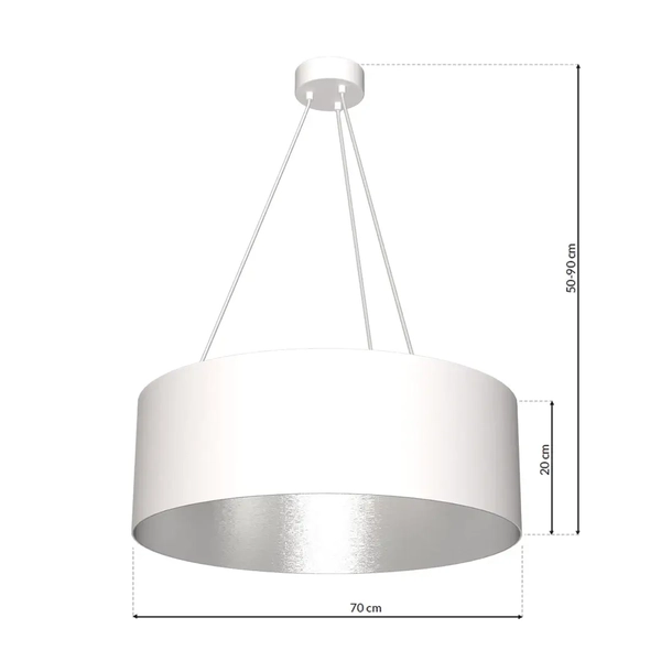Lampa wisząca ROBIN MLP4482 Milagro zwisowa okrągła biała srebrna