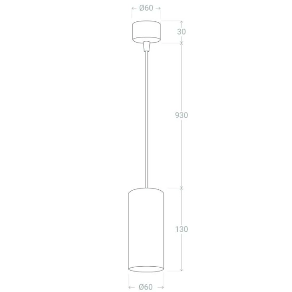 Metalowa lampa wisząca Echo ABR-ZSC-GU10 Abruzzo tuba czarny