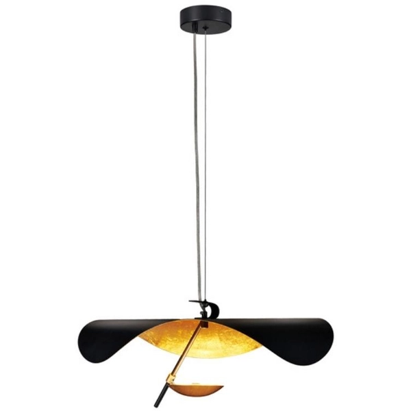 Zwisowa lampa Enigma ST-8821P-40 Step LED 13W kapelusz czarny złoty