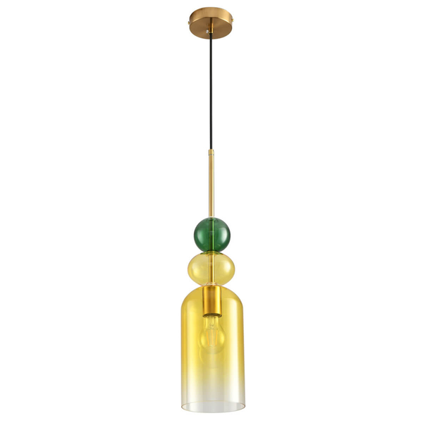 Wisząca lampa nad stół PASTELLO ST-DN399A szklana żółta zielona