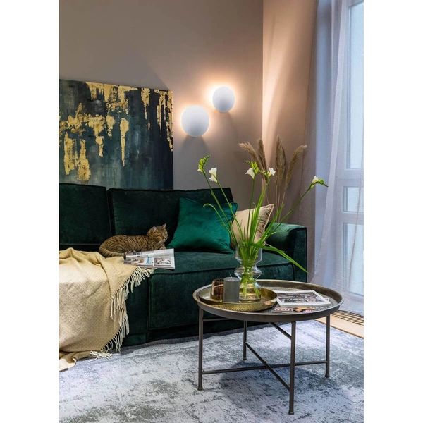 Okrągły kinkiet Pero K-5321 Kaja minimalistyczny do jadalni metalowy biały