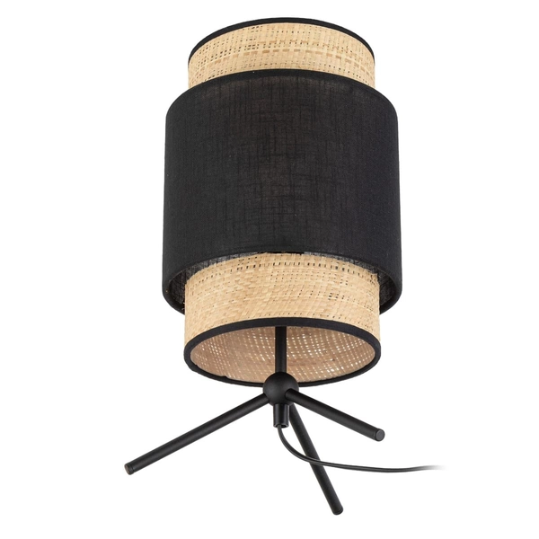 Lampka nocna okrągła rustykalna Boho 5536 TK Lighting słomkowa czarna