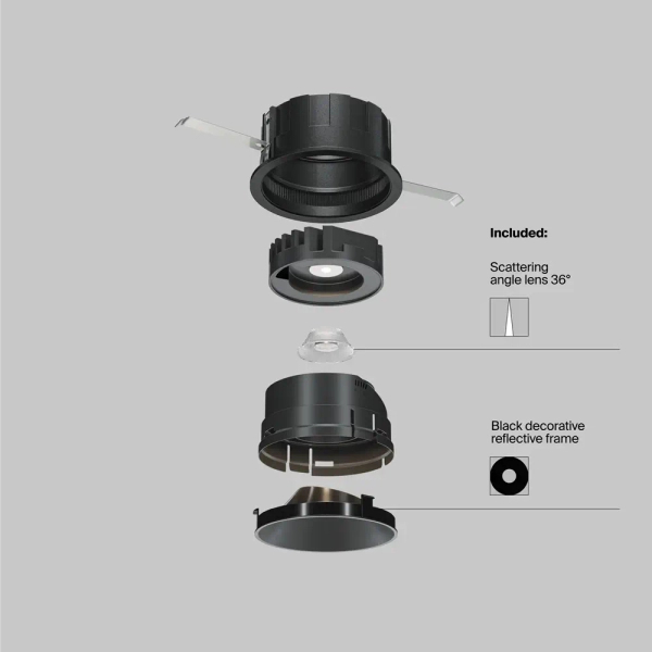 Oprawa sufitowa Wise DL057-10W3K-B LED 10W 3000K czarna