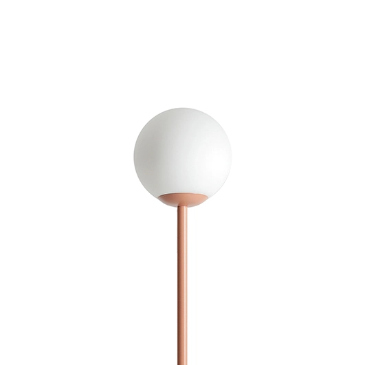Salonowa lampa podłogowa Pinne 1080A11 stojąca szklana kula różowa biała